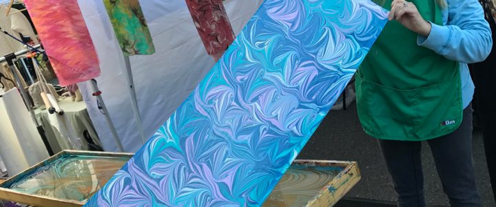 Silk Scarf Marbling and Wine Club Silk Scarf Marbling and Wine Club